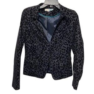 Boden Leopard‎ Print Blue Black Blazer 6
